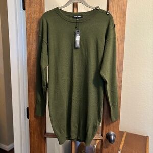 NWT Steve Madden Green Sweater Dress, Size S